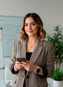 Porträt von Sofia Rossi, iGaming-Fürsprecherin und Digitalstrategin bei WinTops Games Ltd, in einem modernen Co-Working-Space